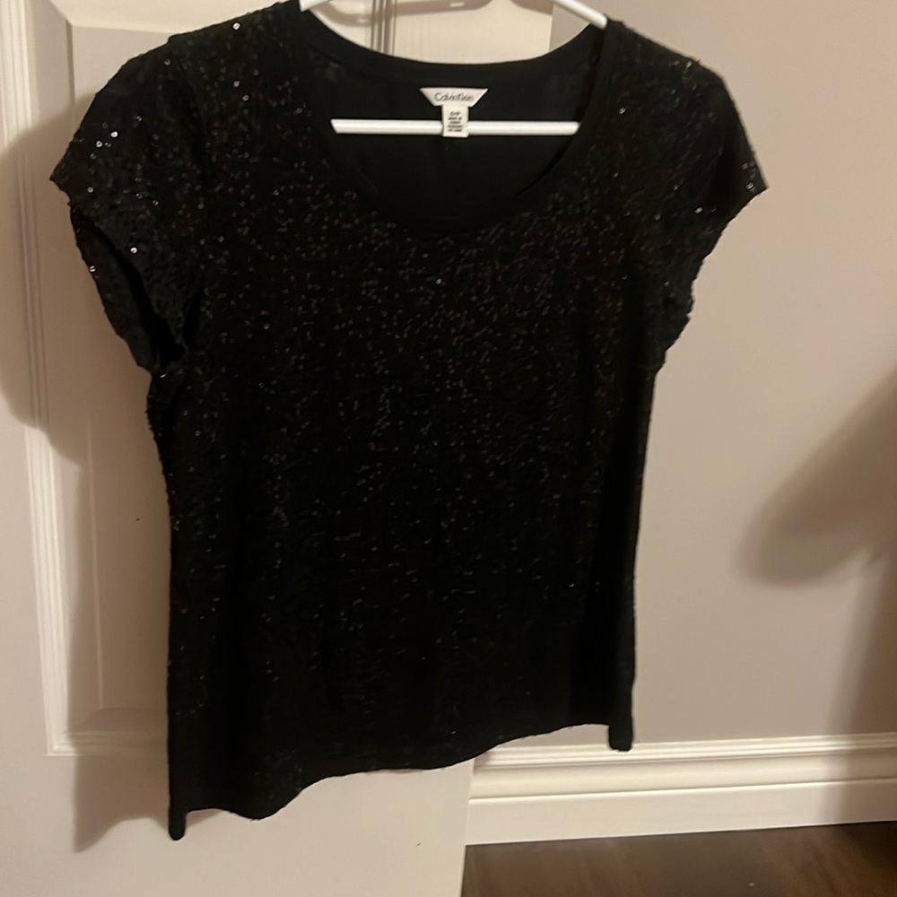 Black sequin Calvin Klein tshirt